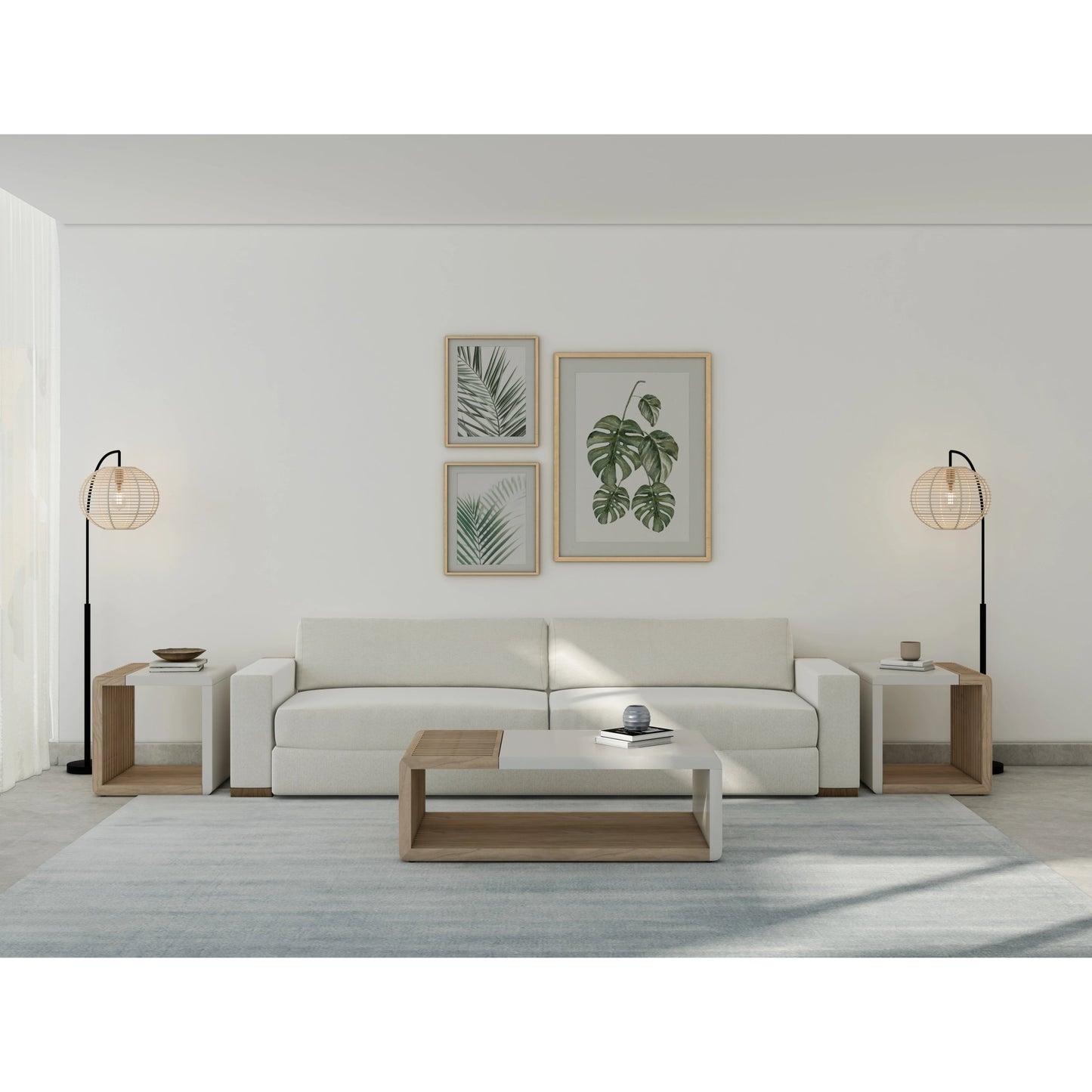 004 SI-2065175 | Lifestyle | Portico Rectangular Cocktail Table by A.R.T. Furniture in sienna, white plaster. Made from parawood solids, mindi veneers, resin in a modern style.