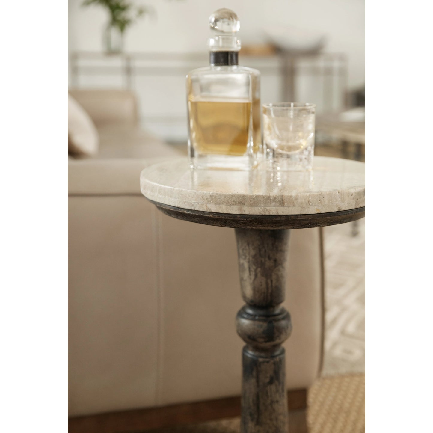 005 SI-1749063 | Lifestyle | La Grange Rabbs Prairie Martini Table by Hooker Furniture in dark flemish. Made from resin, stone in a traditional style.