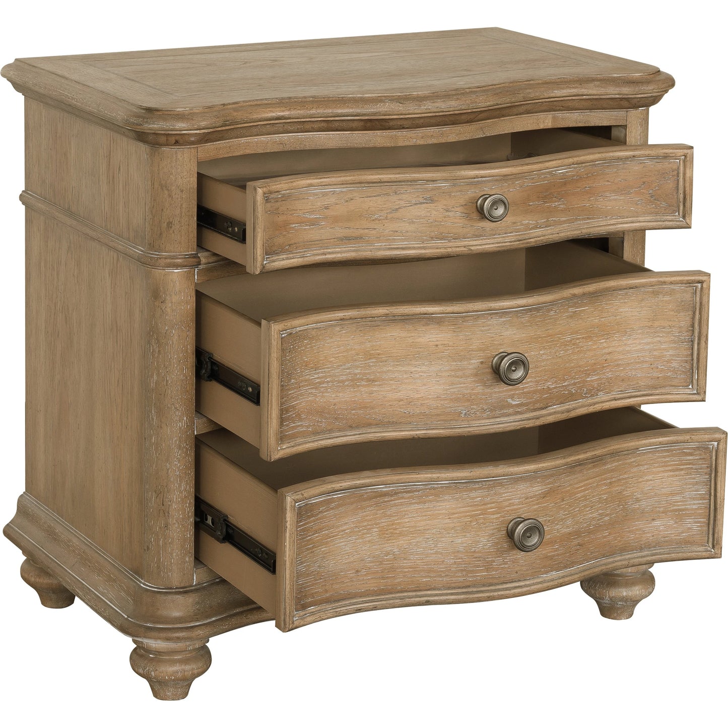 003 SI-2155678 | Additional Silo | Weston Hills Nightstand by Pulaski Furniture in flax seed. Made from hardwood solids, hickory veneers in a traditional style.