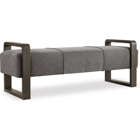 001 SI-1748796 | Primary Silo | Curata Bench by Hooker Furniture in midnight brown, graphite. Made from fabric in a transitional style.