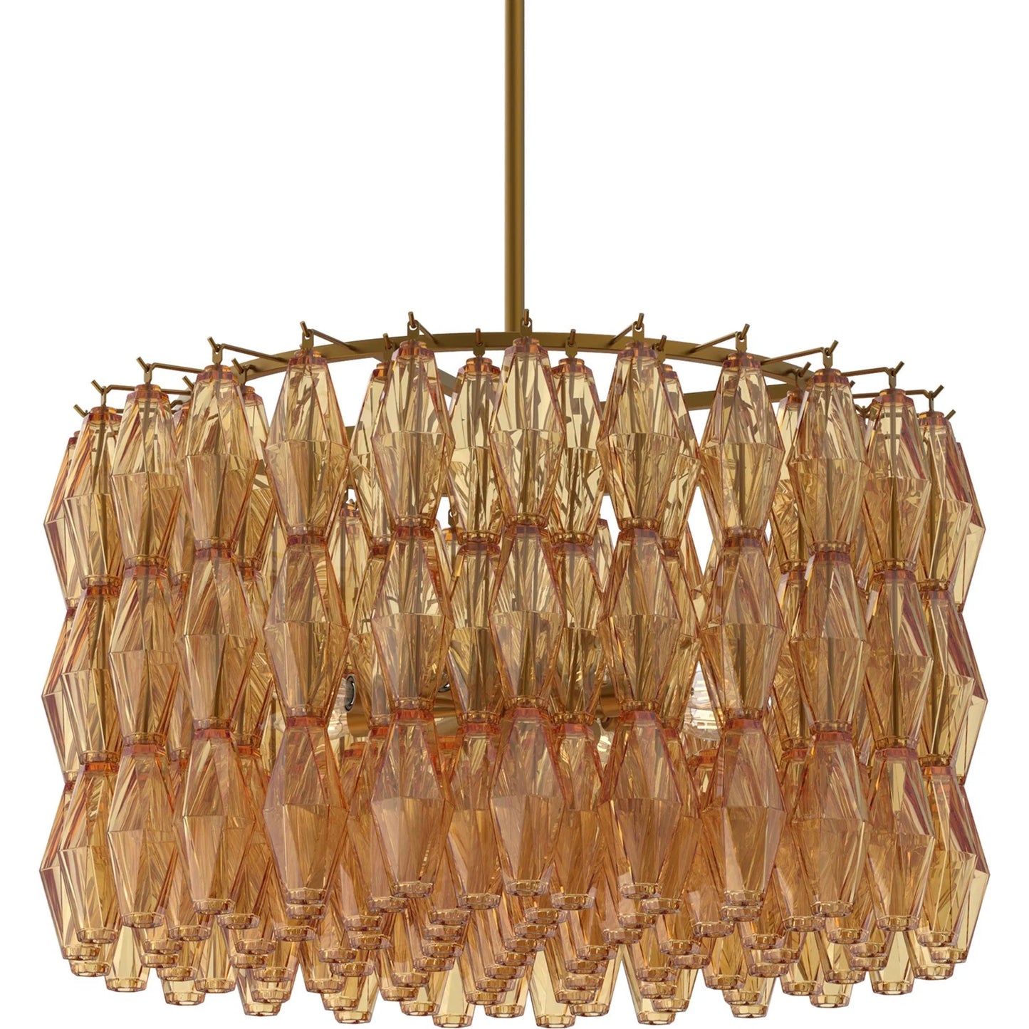 000 SI-2633392 | Primary Silo | Amber Chandelier by Zentique in distressed gold and gold. Made from iron in a unique style.