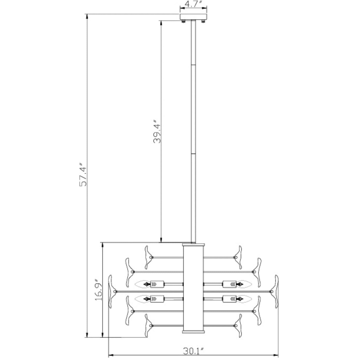 001 SI-2633395 | Additional Silo | Bloom Chandelier by Zentique in white and white. Made from iron in a unique style.