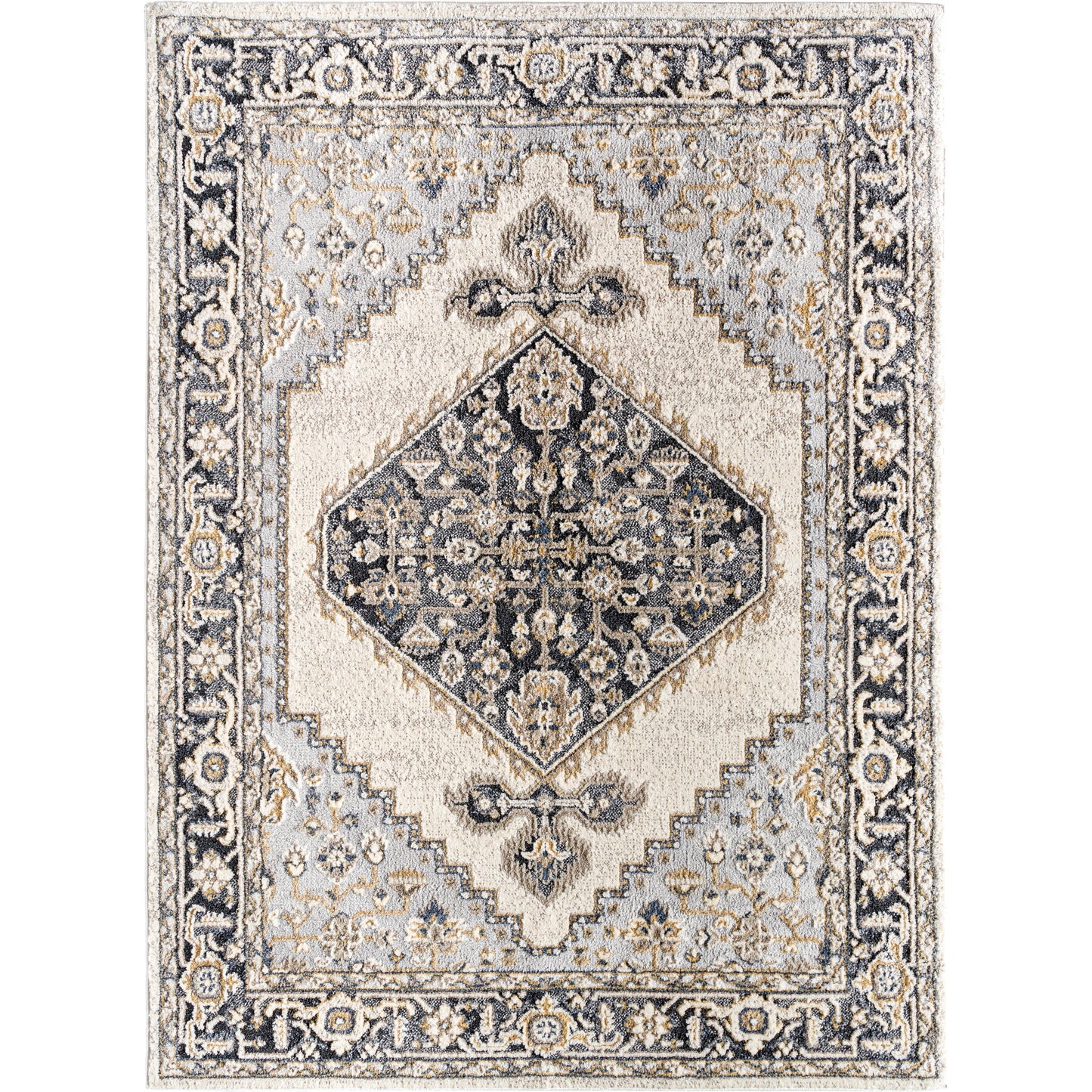 001 SI-2052951,SI-2052952 | Additional Silo | Zidane Rug - 494498 by Livabliss in white, gray, black, medium brown, light beige, dark brown. Made from face: 100% polyester, warp: 100% polypropylene in a unique style.
