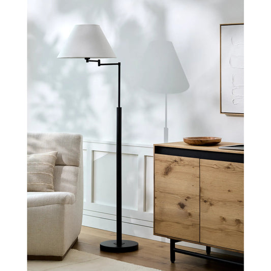 Zeke Accent Floor Lamp 538369 by Livabliss. Made from iron, linen, polyester in a modern style.