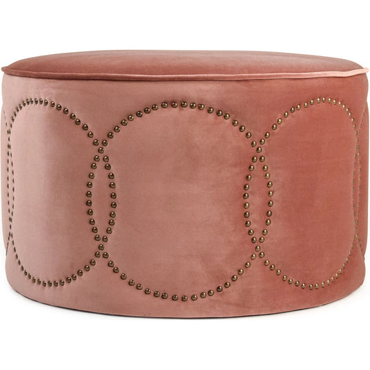 Rose Velvet Daisi Ottoman by Zentique in rose velvet. Made from oak, velvet in a eclectic & global style.