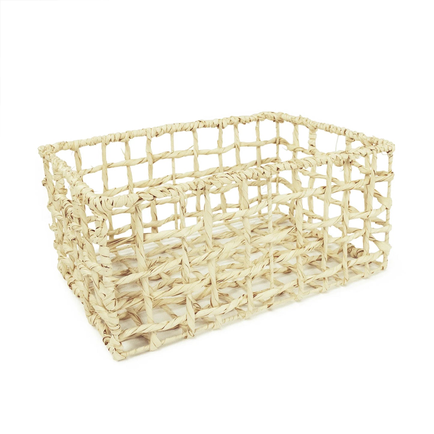 004 SI-2449004 | Additional Silo | Woven Basket by Zentique in light brown. Made from corn husk leaf, metal in a unique style.