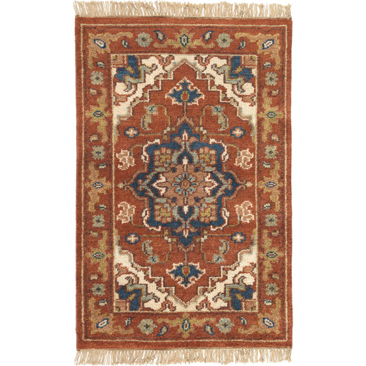 Zeus Rug - 1667 by Surya in rust, light beige, mauve, olive, ink blue, lavender. Made from 100% wool in a unique style.