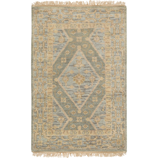 001 55930-9991 | Primary Silo | Zeus Rug - 12623 by Surya in sage, denim, beige, light brown. Made from 100% wool in a unique style.