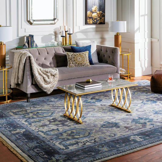 Zeus Rug - 15305 by Surya in denim, light sage, charcoal, ink blue, oatmeal. Made from unique in a unique style.