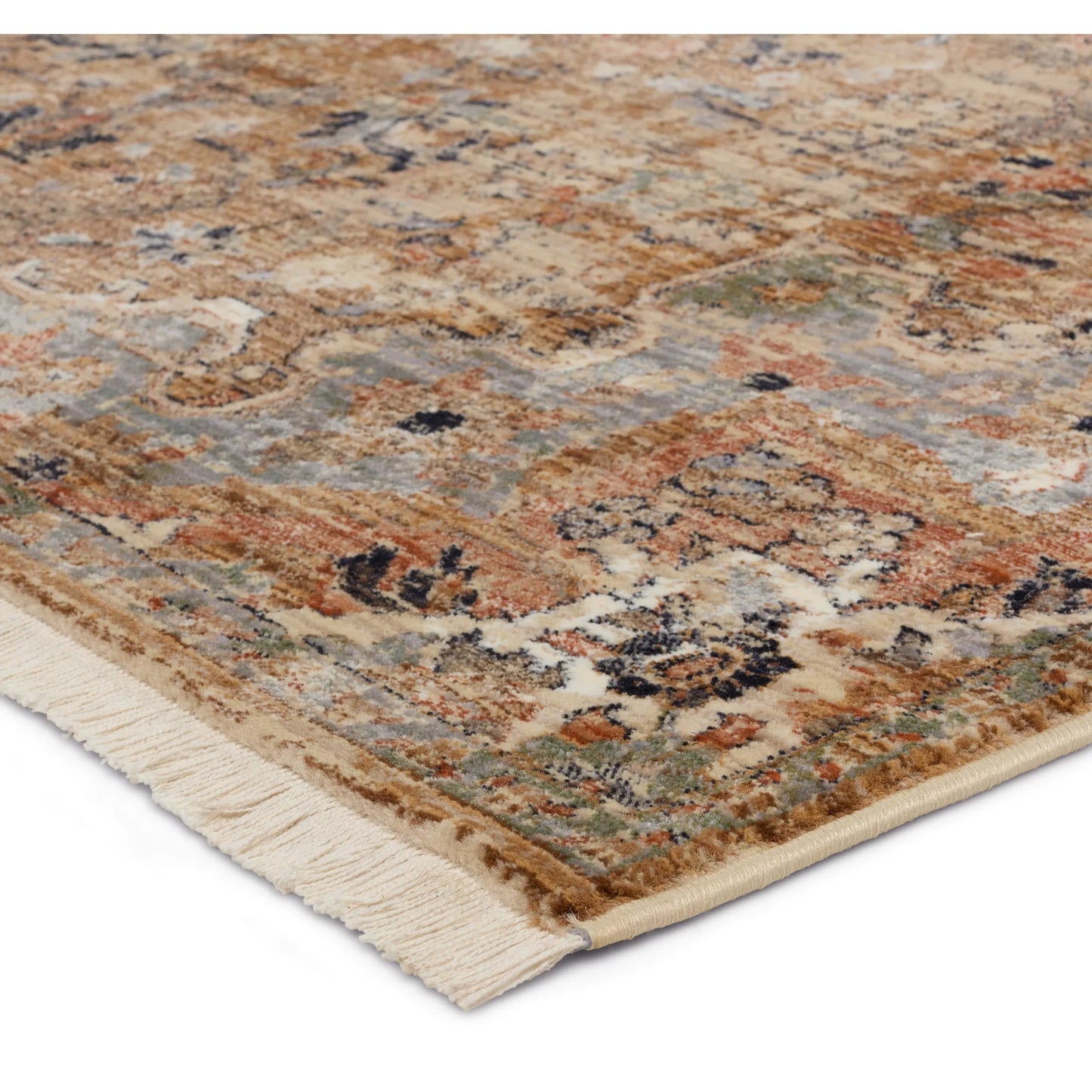 003 SI-2386544,SI-2444856 | Closeup | Zefira ZFA08 Rug by Jaipur Living in brown, gray. Made from 100% polypropylene in a unique style.