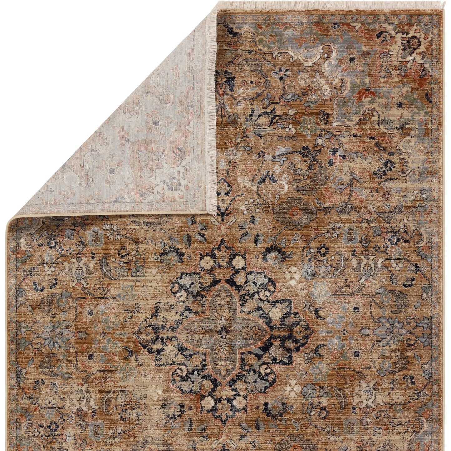 004 SI-2386544,SI-2444856 | Closeup | Zefira ZFA08 Rug by Jaipur Living in brown, gray. Made from 100% polypropylene in a unique style.