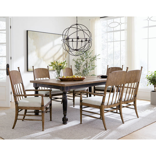 Americana Leg Dining Table by Hooker Furniture. Made from oak veneers with solid-wood edge top in a modern style.
