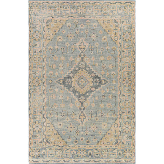 001 SI-1893676,SI-1893677,SI-1893678 | Primary Silo | Zahra ZHA-2302 Rug by Surya in dusty sage, light sage, blush, light olive, light beige. Made from 100% wool in a unique style.