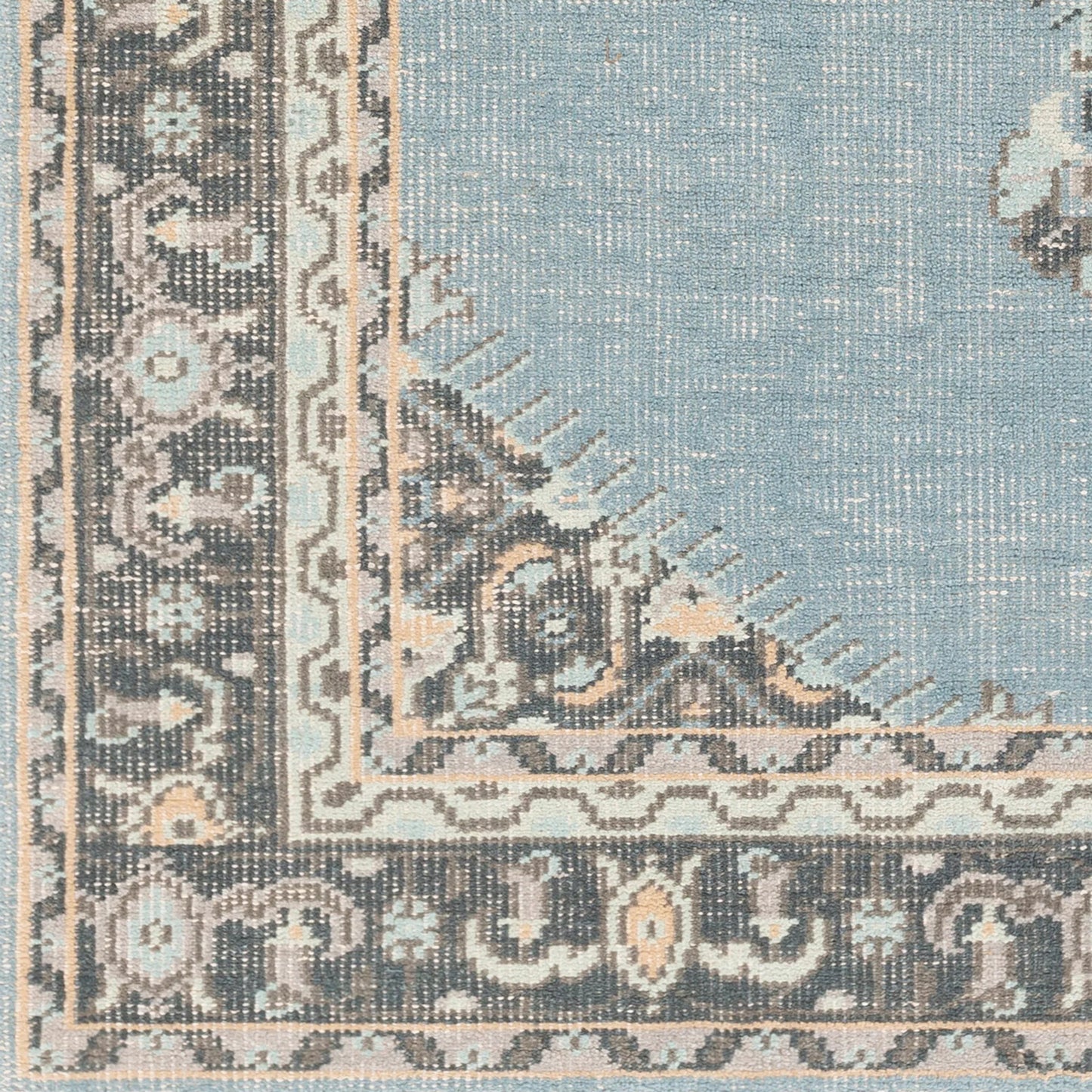 006 SI-1893659,SI-1893660,SI-1893661 | Closeup | Zahra ZHA-4050 Indoor/Outdoor Rug by Surya in aqua, charcoal, pale blue, slate, oatmeal. Made from 100% new zealand wool in a unique style.