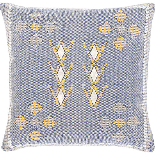 001 SI-1893817,SI-1893818,SI-1893821,SI-1893822 | Primary Silo | Zakaria Indoor/Outdoor Pillow by Surya in dark blue, tan. Made from 100% cotton in a eclectic & global style.