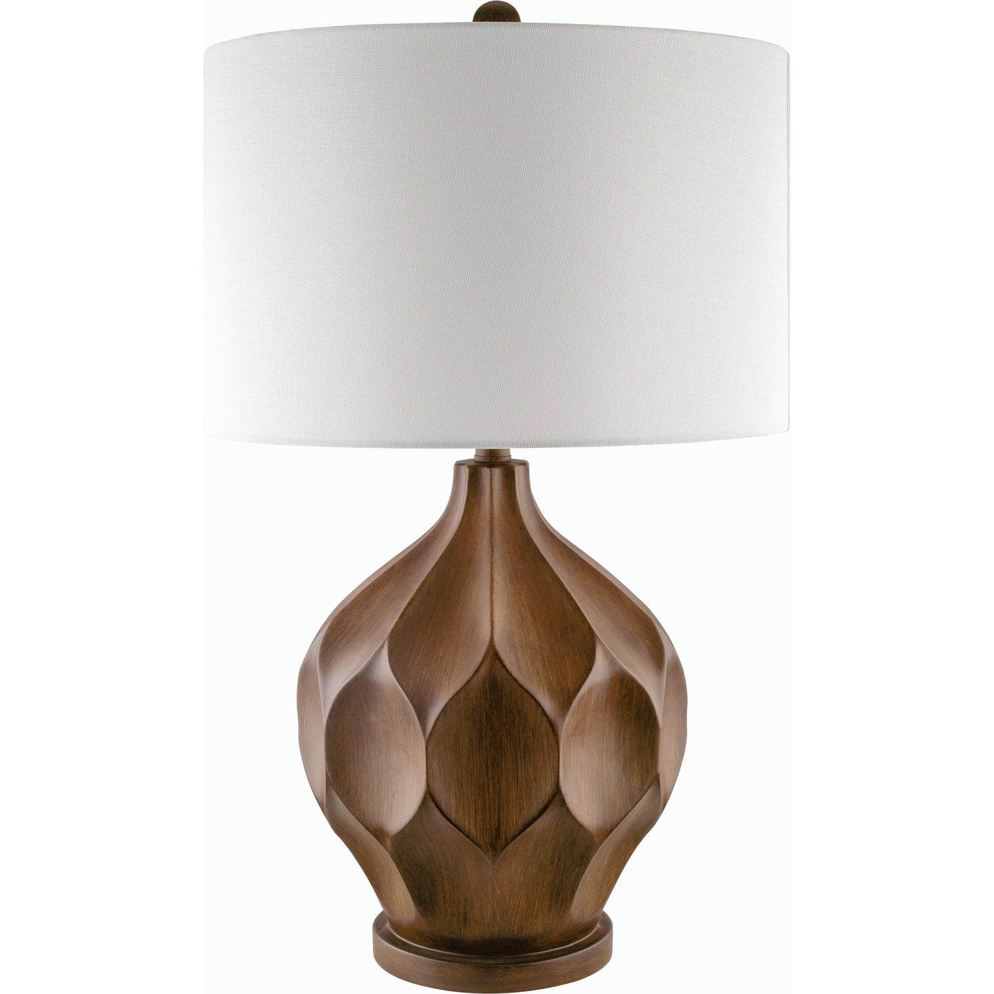 001 SI-2165561 | Primary Silo | Zealand Accent Table Lamp - 535860 by Surya in body: brown, base: brown, shade: white, finial: brown, harp: metallic - brass, cord: translucent and paintedpaintedpainted. Made from resin, linen in a modern style.