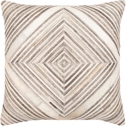 001 SI-1893932,SI-1893933 | Primary Silo | Zander - 29975 by Surya in medium gray, charcoal, gray, light beige. Made from 100% leather, 80% polyester, 20% cotton in a transitional style.