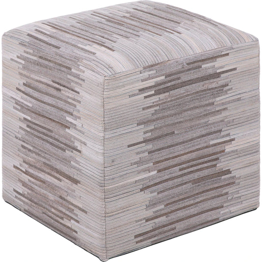 Zander - 21568 by Surya in cream, medium gray, brown. Made from 100% hair on hide, wood, 100% wool in a modern style.