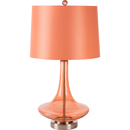 Table Lamp by Livabliss in orange and transparent orange. Made from polyester, glass, metal in a modern style.