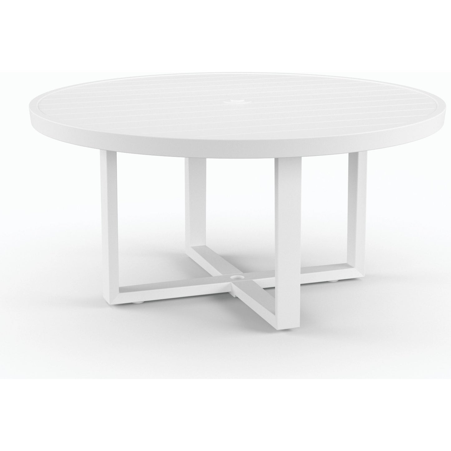 002 SI-2167152 | Additional Silo | Newport Outdoor 60" Round Dining Table by Sunset West in frost. Made from aluminum in a modern style.