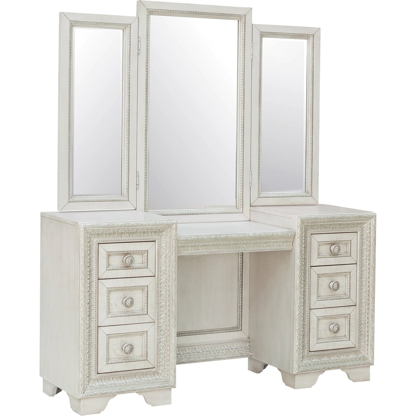 002 SI-2155467 | Additional Silo | Camila Vanity Mirror by Pulaski Furniture in semi-transparent creamy white. Made from ash veneers in a modern style.