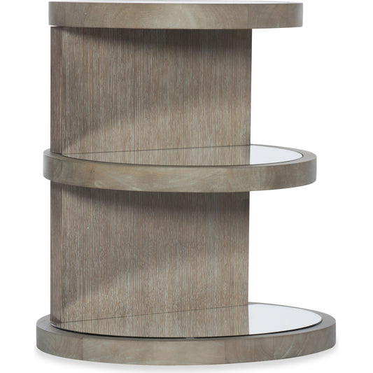 Affinity End Table by Hooker Furniture in greige. Made from oak veneers in a eclectic & global style.