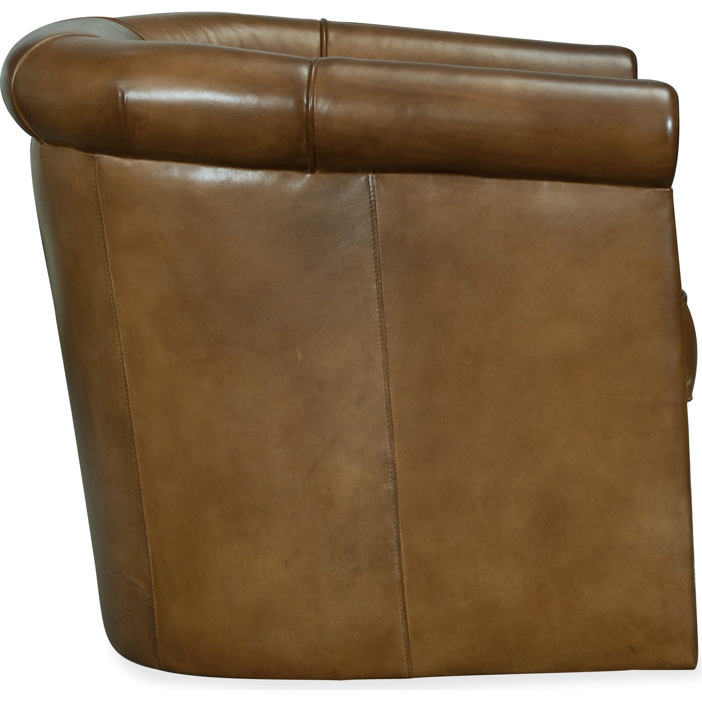 003 SI-1748351 | Additional Silo | Axton Swivel Club Chair by Hooker Furniture in brown. Made from leather in a traditional style.