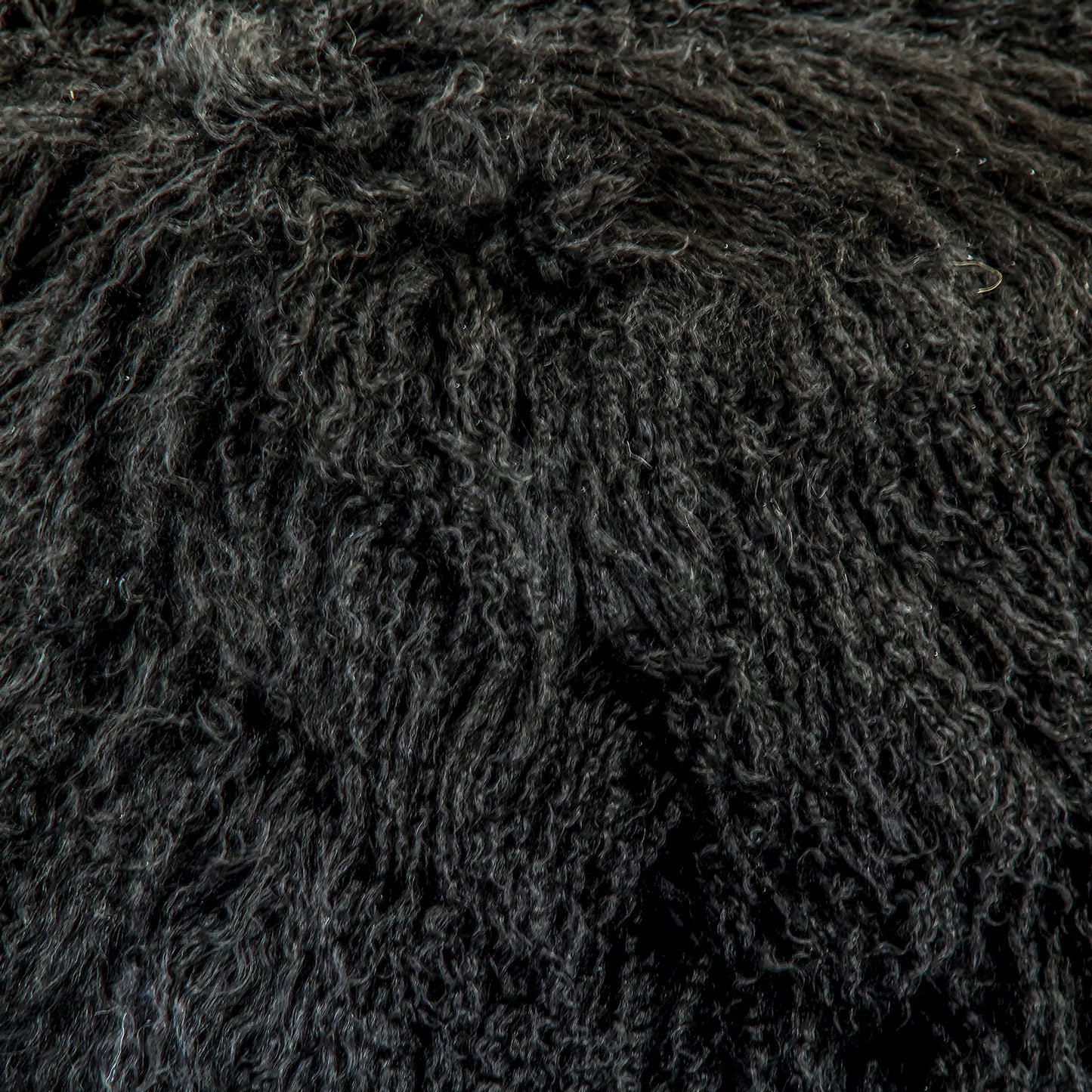 007 SI-2448968 | Additional Silo | Tibetan Black Lamb Fur Pouf by Zentique. Made from lamb fur, polybeans in a unique style.