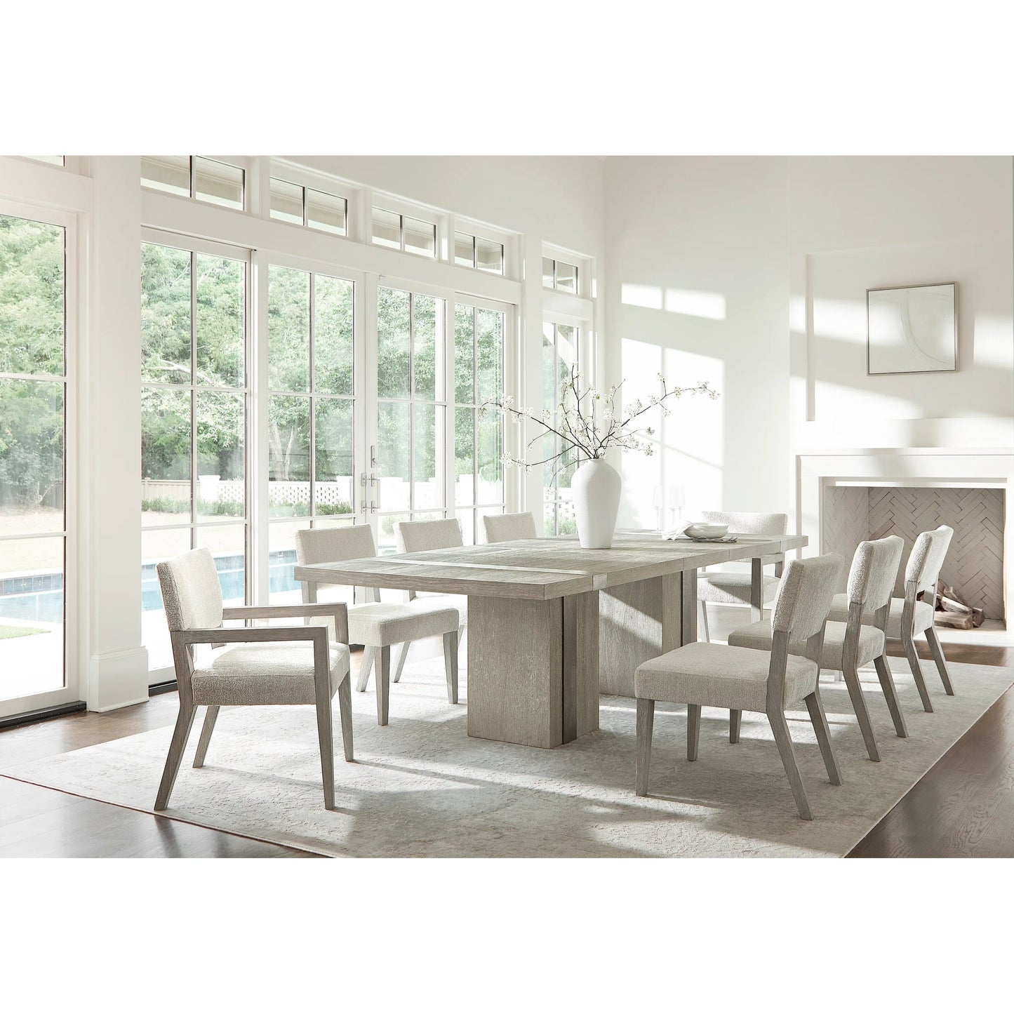006 SI-2534125 | Lifestyle | Tempo Side Chair by Bernhardt in white. Made from fabric, wood in a unique style.