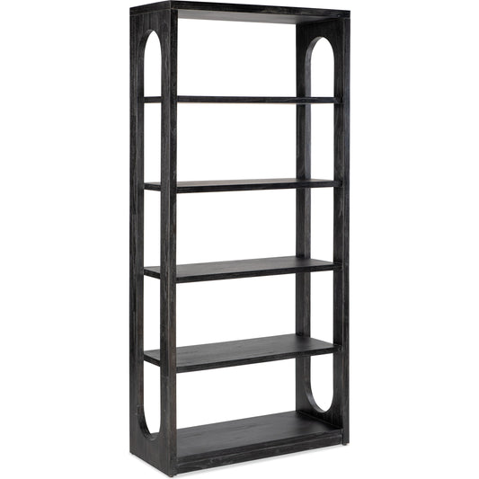 Commerce & Market Etagere by Hooker Furniture in black. Made from mindi veneers in a modern style.