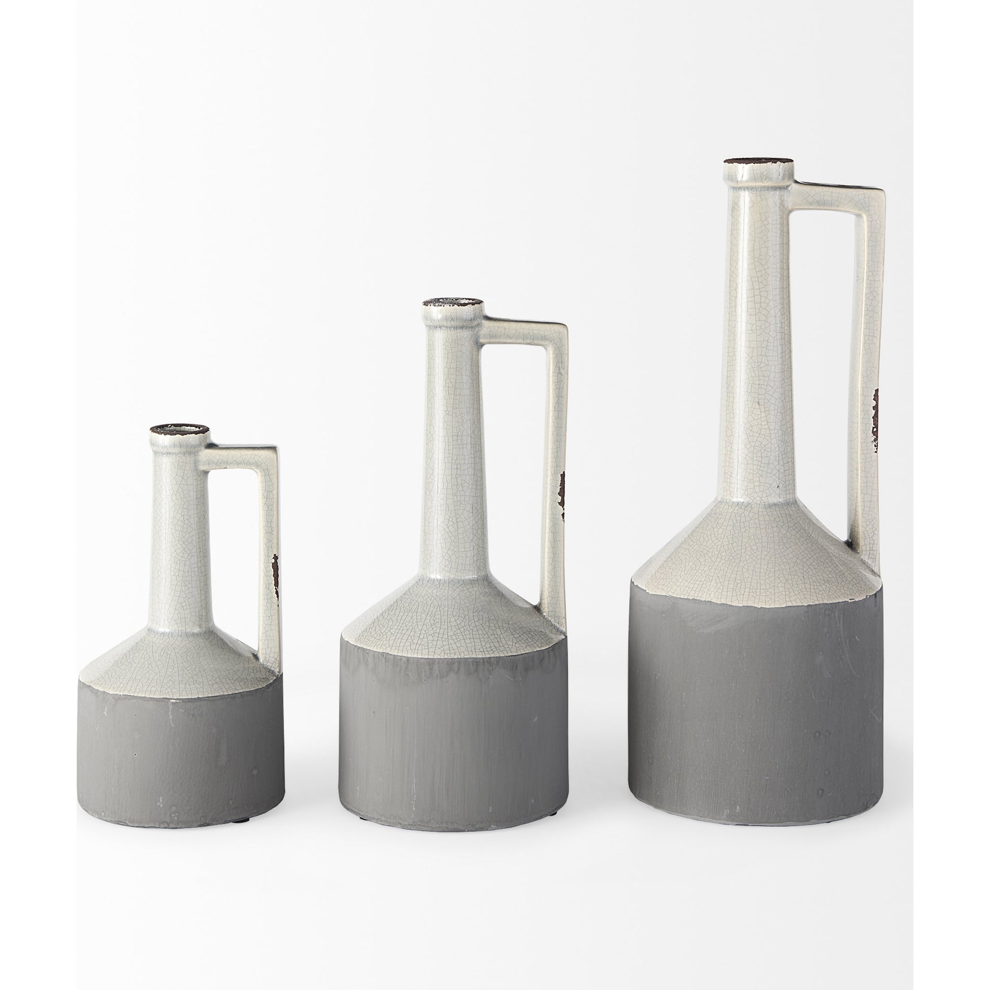 Burton Gray Jug Vase by Mercana in gray. Made from unique in a modern style.