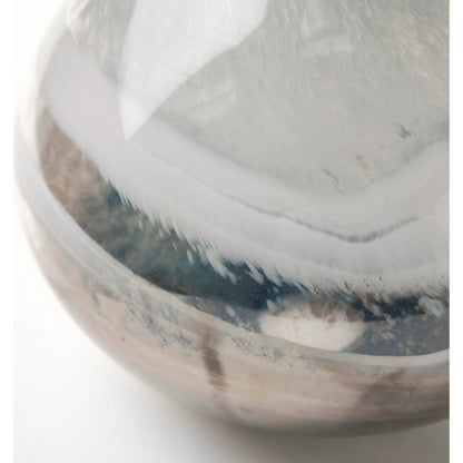 Erie I Two Toned Sky Dark Blown Vase by Mercana in blue, bronze. Made from unique in a coastal style.