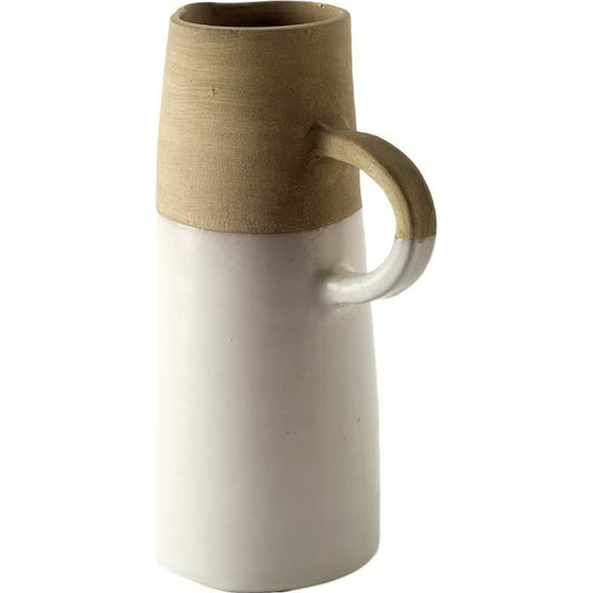 Garand Two-Toned Jug by Mercana in white, natural. Made from unique in a cottage & farmhouse style.
