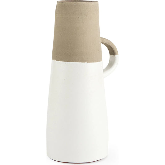 Garand Two-Toned Jug by Mercana in white, natural. Made from unique in a cottage & farmhouse style.