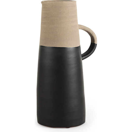 Garand Two-Toned Jug by Mercana in natural, black. Made from unique in a cottage & farmhouse style.