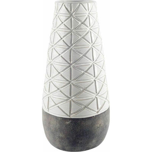 Harrier II Gray Dark Base Vase by Mercana in gray, white. Made from unique in a eclectic & global style.