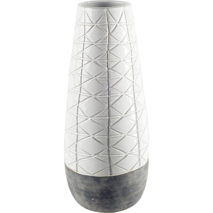 Harrier II Gray Dark Base Vase by Mercana in gray, white. Made from unique in a eclectic & global style.