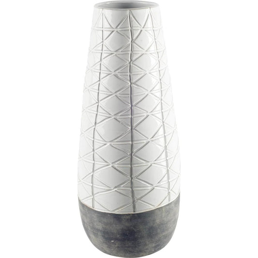 Harrier II Gray Dark Base Vase by Mercana in gray, white. Made from unique in a eclectic & global style.