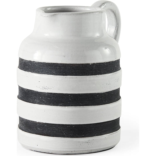 Harmon I Stripes Jug by Mercana in white, blue. Made from unique in a cottage & farmhouse style.