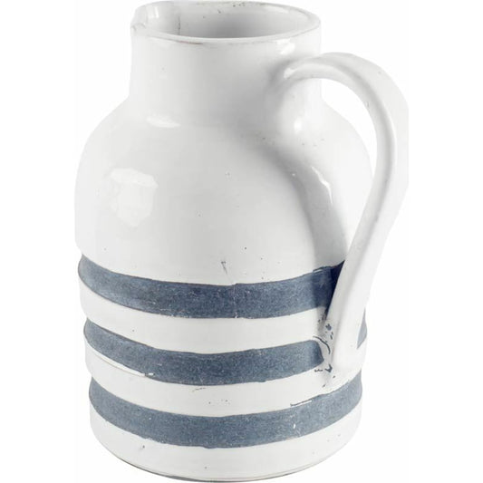 Harmon I Stripes Jug by Mercana in white, blue. Made from unique in a cottage & farmhouse style.