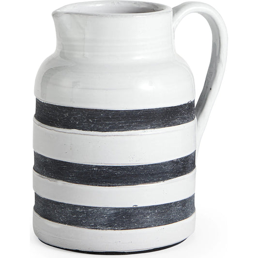 Harmon I Stripes Jug by Mercana in white, blue. Made from unique in a cottage & farmhouse style.