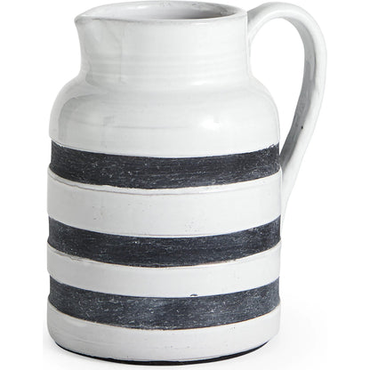Harmon I Stripes Jug by Mercana in white, blue. Made from unique in a cottage & farmhouse style.