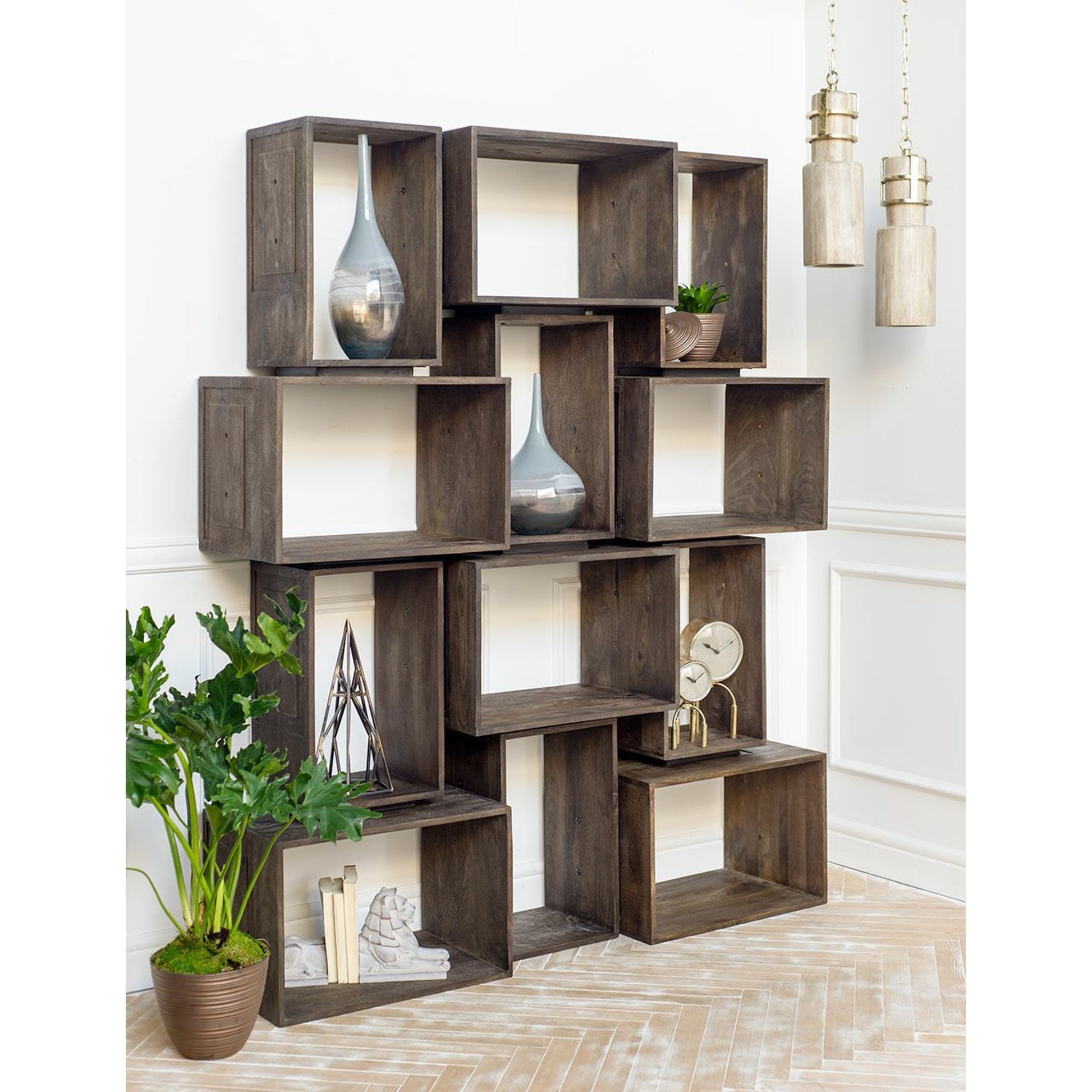 Simul Shelving Unit by Mercana in beige. Made from unique in a coastal style.