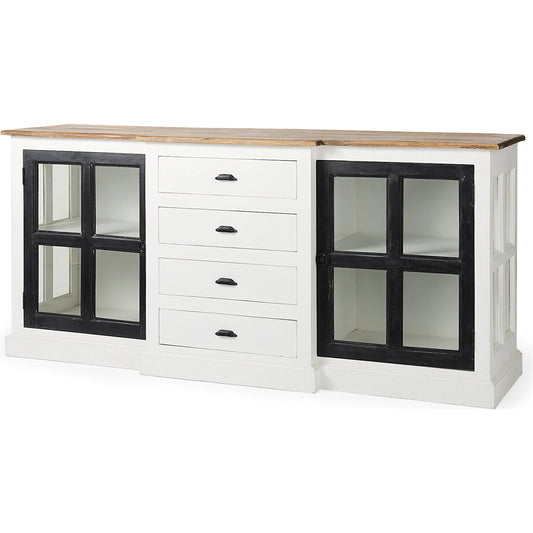Bourchier Sideboard by Mercana in white, black. Made from unique in a traditional style.
