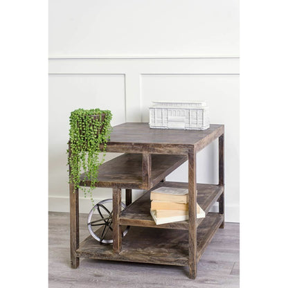 Wright End/Side Table by Mercana in brown. Made from unique in a eclectic & global style.