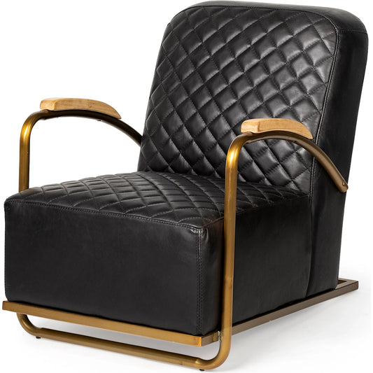 Horace Leather Accent Chair by Mercana in black. Made from unique in a modern style.
