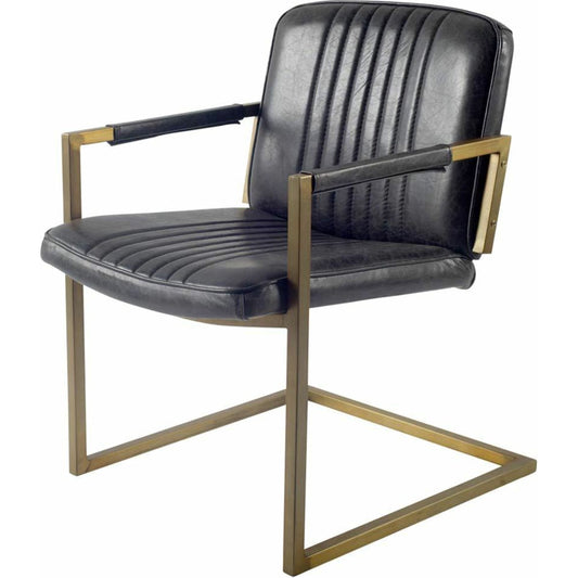 Horner Dining Chair by Mercana in black, brass. Made from unique in a modern style.