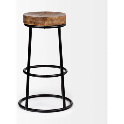 Flynn Bar Wood Seat Stool Series by Mercana in natural. Made from unique in a modern style.