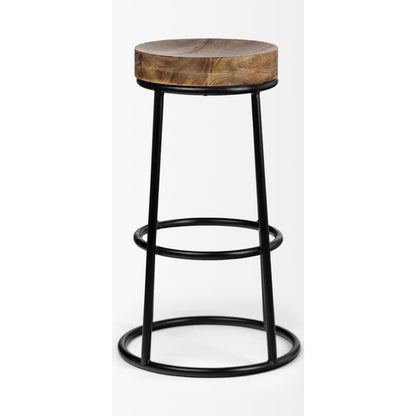 Flynn Bar Wood Seat Stool Series by Mercana in natural. Made from unique in a modern style.