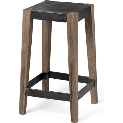 Nell Metal Seat Counter Stool by Mercana in natural. Made from unique in a modern style.